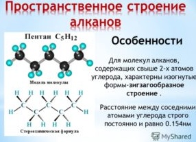 Какое строение имеют молекулы алканов